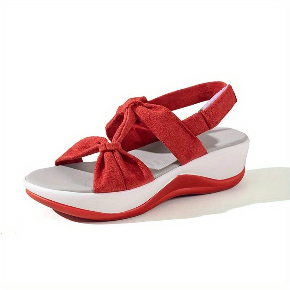 Vivva - Dames Sandalen - Rood - Voetboogondersteuning - Klittenband - Verstelbaar - Orthopedisch - Maat 37/38 - AMALFI