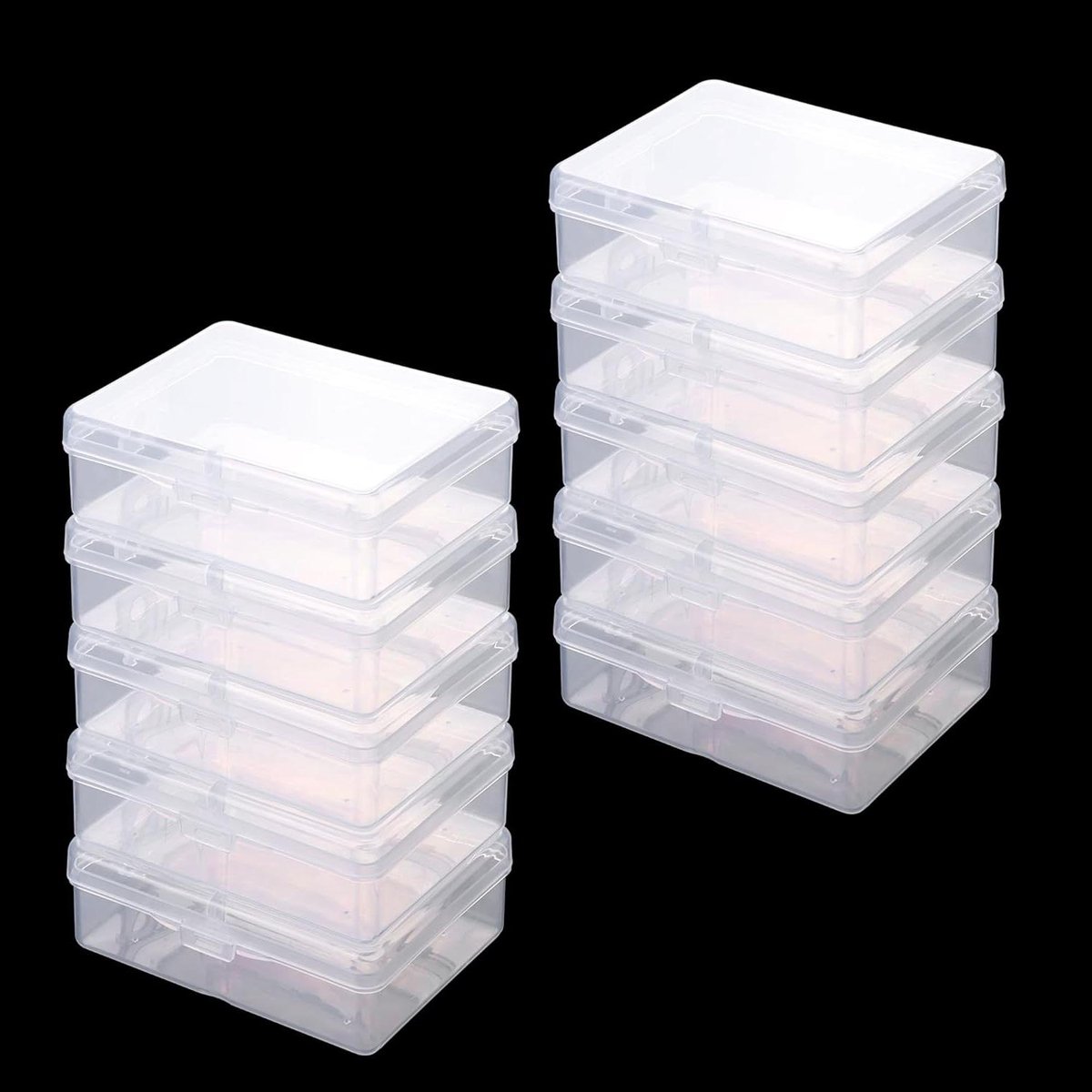 Ronte - Opbergdoos voor Speelkaarten en Sieraden met Deksel - Transparante Kunststof - Set van 10 Stuks