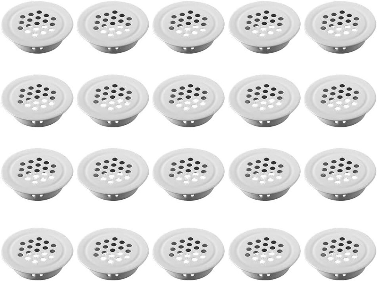 Ronde RVS Ventilatierooster 19mm - 20 Stuks