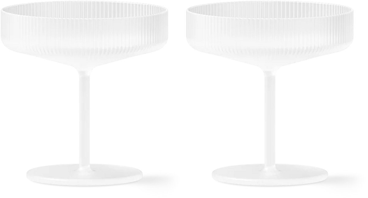 Ferm living - Ripple champagneglas - set van 2 - Frosted
