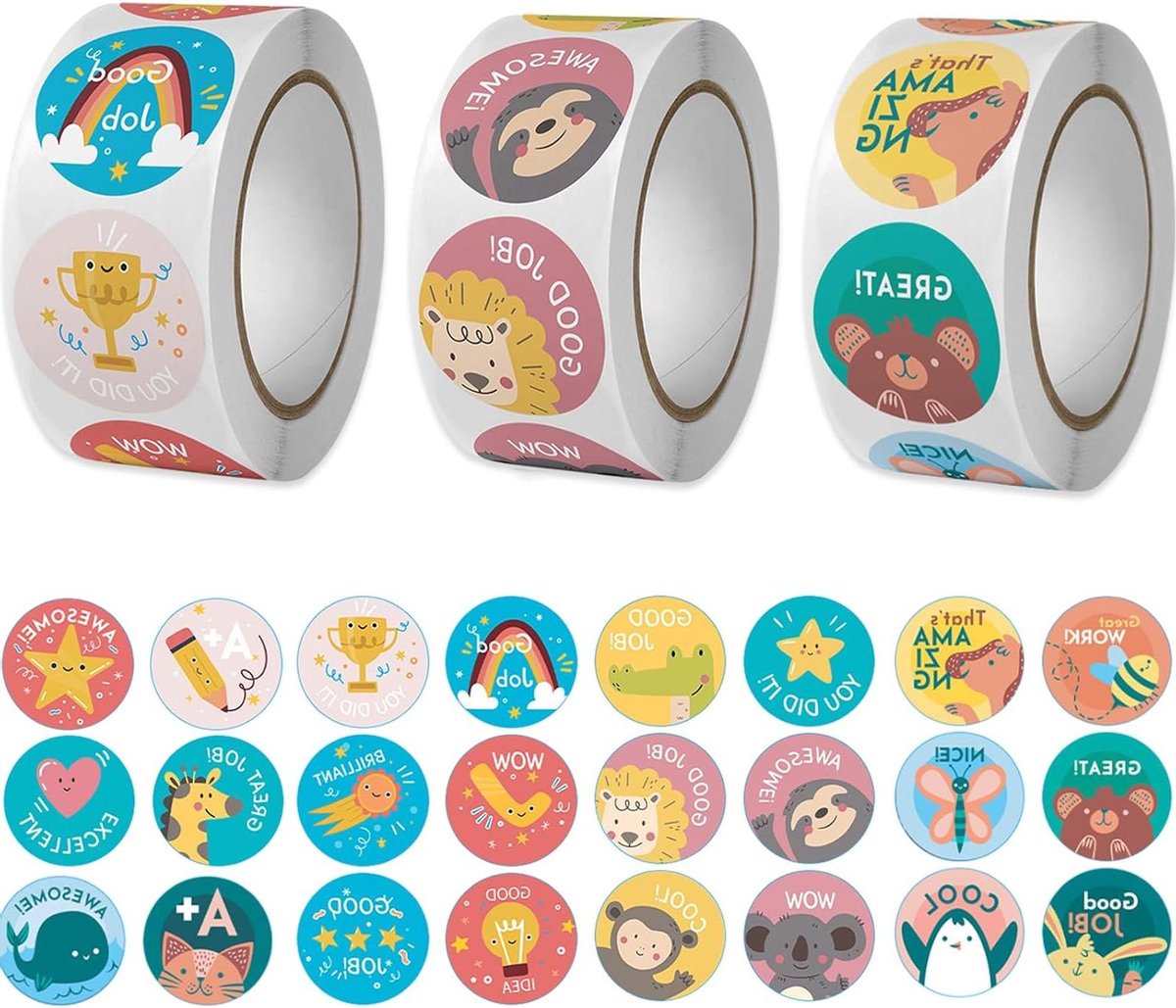 Ronte - Beloningsstickers voor Kinderen - Motivatiestickers - Dieren - 1500 Stuks