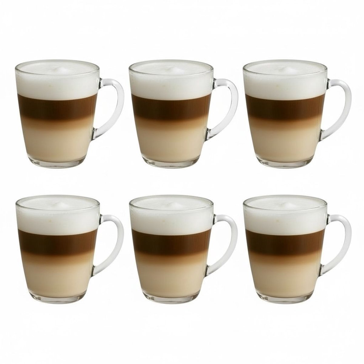 Majestix Latte Macchiato Glazen - Set van 6 glazen - 370 ML - Latte Macchiato - Cappuccino - Espresso - Koffie - Thee