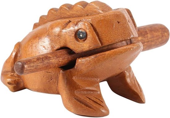 Foto: Ronte traditionele houten kikker uit thailand voor home office decoratie met kwakend geluid handgemaakt muziekinstrument 10 6cm