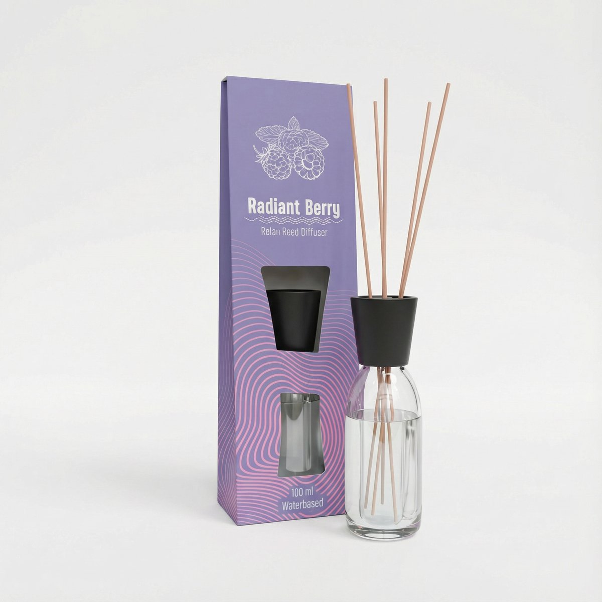 Power Air - Radiant Berry - Geur stokjes - Relax Reed Diffuser - 100 ml - Fruitige bessengeur - Stijlvol design - eenvoudig