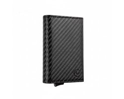 VEXON Polar - Wallet Pro - Portefeuille Heren met Pasjeshouder - Kleine Portemonnee Dames - RFID Card Holder Geldvak / Muntvak - Pasjeshouder - Kaarthouder - Met Rits - 10 Pasjes Briefgeld en Muntgeld - RFID Creditcardhouder - Uitschuifbaar - Carbon