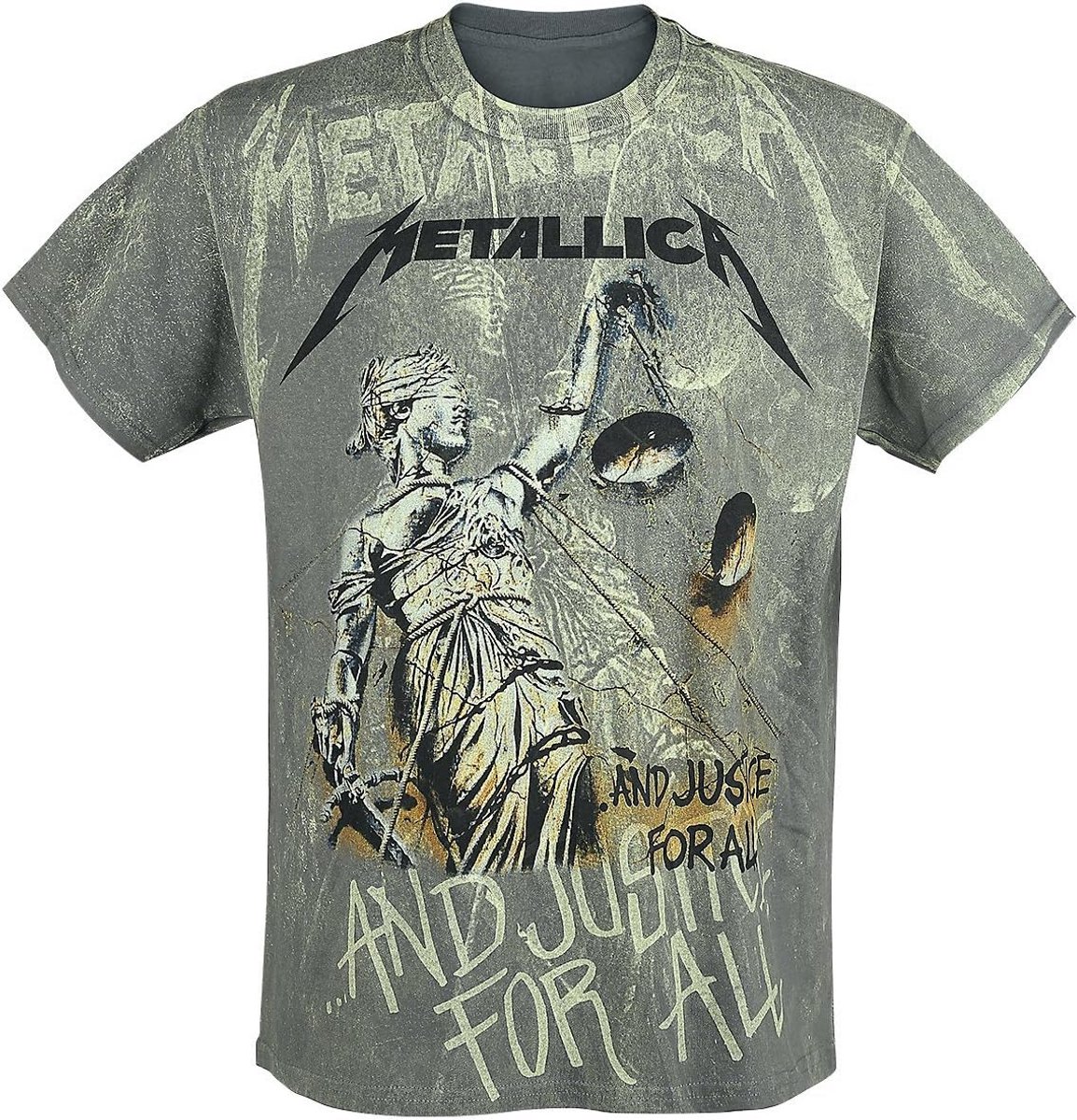 Metallica T-shirt: ... And Justice For All Neon Backdrop Design, 100% Katoen