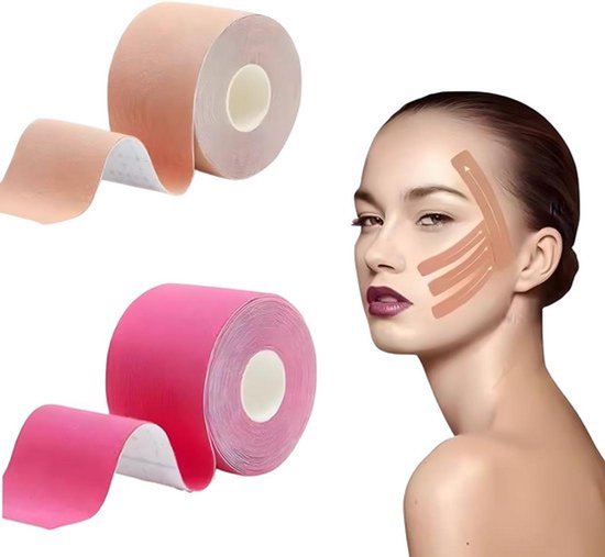 Facelift Tape 25 cm x 5 m - Anti-rimpel Pleister voor het Gezicht met Extra Lifting Stickers