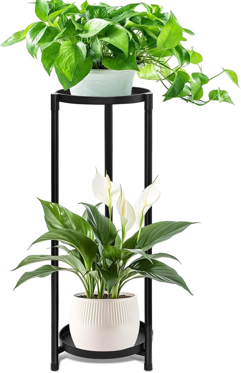 Famanu - Set van 2 plantenrekken met groeilamp, 6-laags metalen binnenrek 102 cm hoog, plantenhouder voor woonkamer of terras