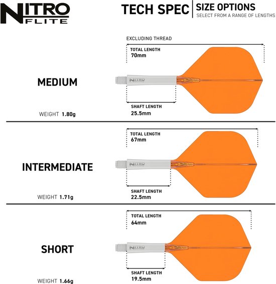 Red Dragon Nitro Flite White and Orange - Dart Flights van Red Dragon — afbeelding 4
