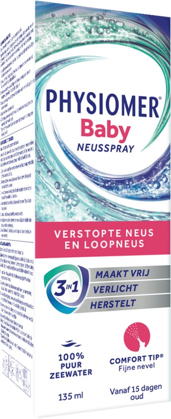Physiomer Baby Spray - Neusspray - Natuurlijke en efficiënte oplossing om je baby beter te kunnen laten ademen - 135 ml