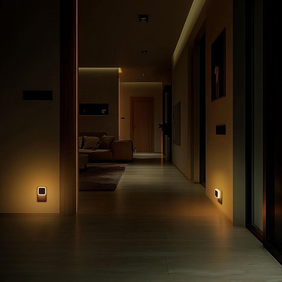 LED Nachtlampje Stopcontact 4-Pack - Met Dag en Nacht Sensor - Warm Wit LED Licht - Automatische Dimmer - Schemer-tot-zonsondergang - Voor Slaapkamer Badkamer En Gang - Energiezuinig Nachtlampje En Volwassenen 6.2 x 6.2 x 6 cm van Merkloos — afbeelding 4