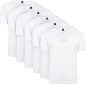 Suitable Vitaru T-Shirt Diepe V-Hals Wit 6-Pack - Maat M - Heren - Basic T-shirt - Ondershirt met Stretch