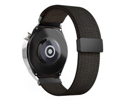 Nylon bandje - geschikt voor Garmin Vivoactive 4 / Venu 3 / Venu 2 / Forerunner 255 / Forerunner 265 / 570 (47mm) en Polar Vantage M / M2 / V3 / Grit X (Pro) - elastisch met magneetsluiting - zwart