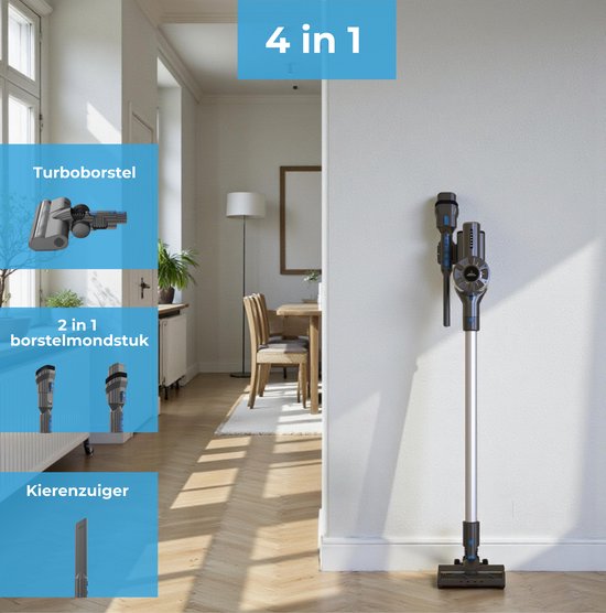 Aspirateur balai Innova Essentials PowerVac sans fil - avec 4 accessoires différents - Aspirateur sans fil - Sans sac sur batterie - Cleaner