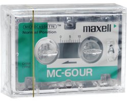 Maxell MC‑60UR microcassette - 60 min - 1 stuk - voor dictafoons, voicerecorders
