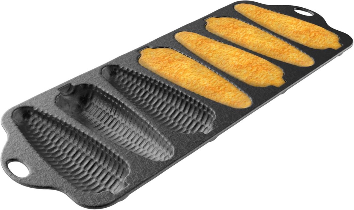 Voorgesmeerd gietijzeren cornbread bakvorm voor oven, inductie, barbecue en campfires