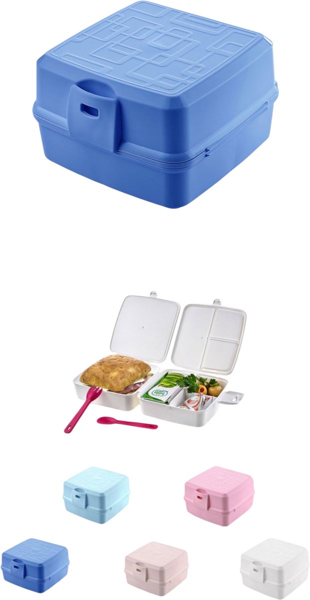 “Multifunctionele Kinder Lunchbox met Bestek – Perfect voor School & Picknick