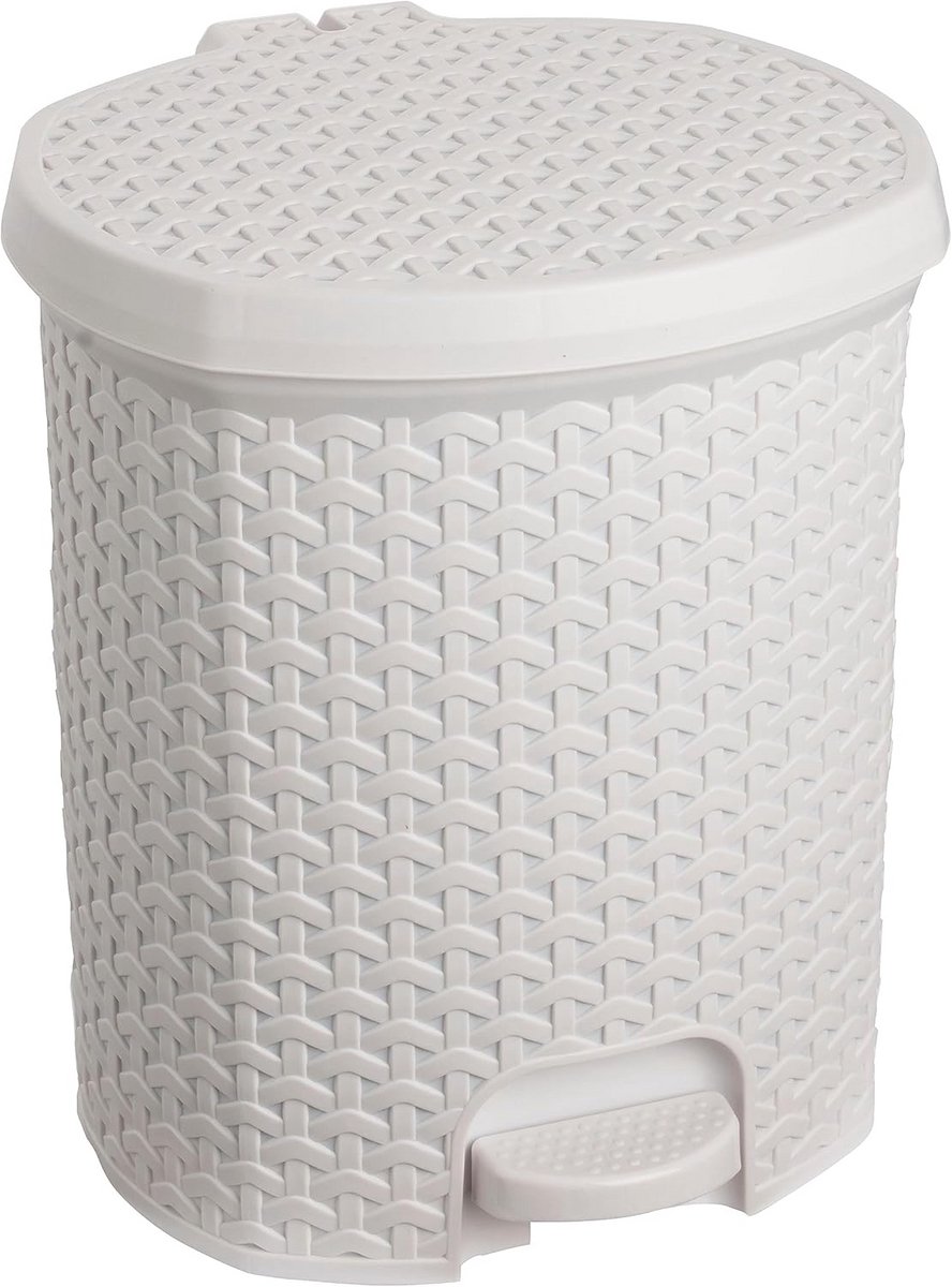 Pedaalemmer 11,5L - Vuilnisbak met Pedaal - Rotan Design - Hygiënisch en Robuust - BPA-vrij