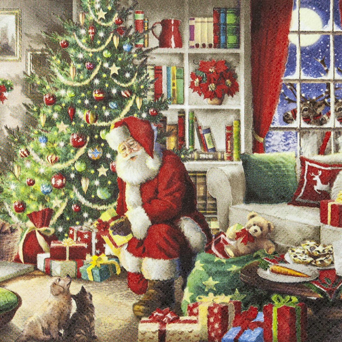 Kerst Servetten - 40 stuks - Servetten met kerstman - 3 laags