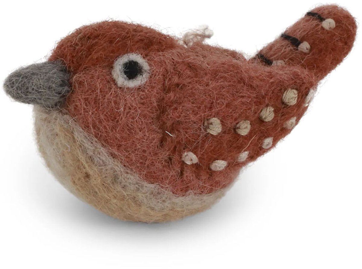 Vilten Winterkoninkje - Vilten Vogel - Vogeltje van Vilt - Gry & Sif - Vilten Hangers