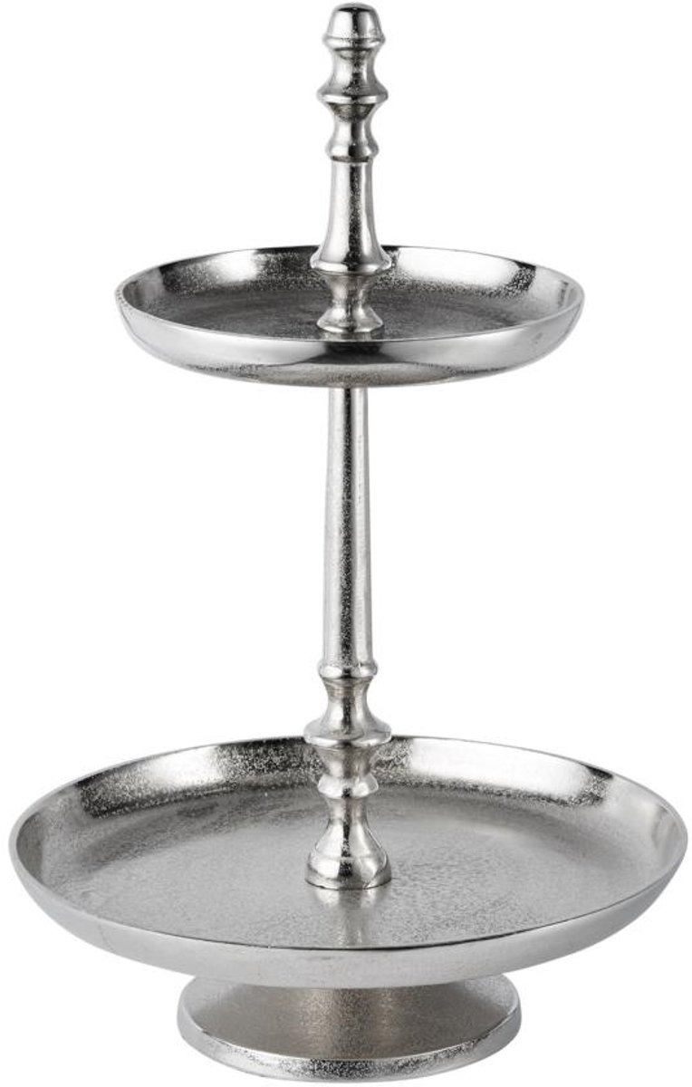 Michael Noll - Etagère - 2 lagen/verdiepingen - Zilver - Aluminium - 30x30x46 cm