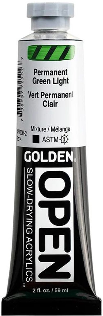 Golden OPEN Acrylverf Permanent groen Licht 59 ml