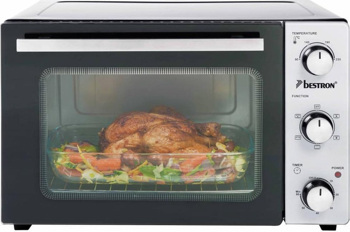 Bestron Vrijstaande oven AOV31PS - Bakoven 1500W - 31L - 6 programma's - RVS/Zwart - 5 jaar garantie – foto 8