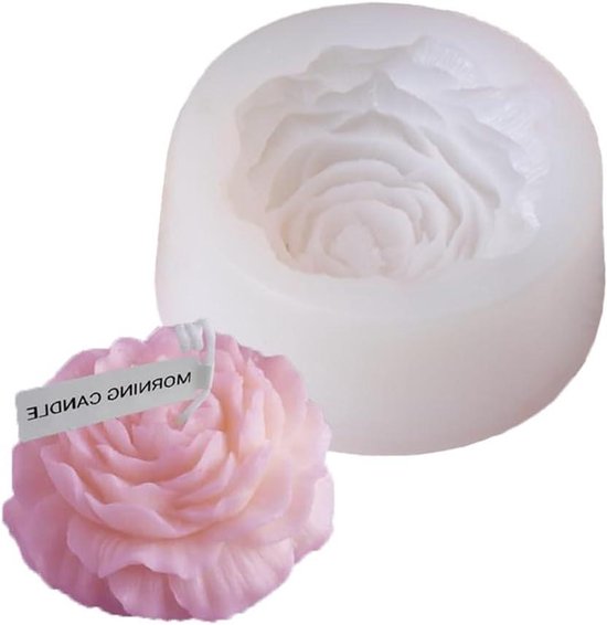 2 Stuks Siliconen Kaarsvorm – Rozenbol, 3D Bloem, Voor DIY Kaarsen, Zeep En Chocolade