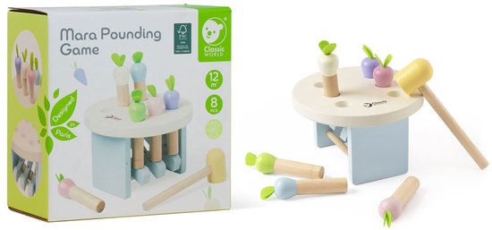 Classic World houten hamerbank educatief speelgoed - wortels slaan.