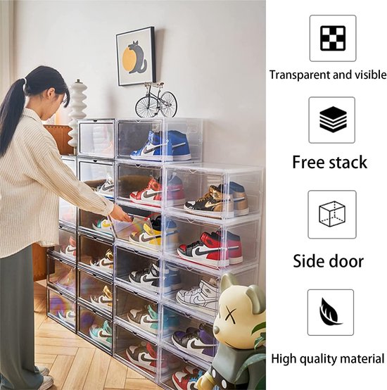 6 Pack Zwevende Schoenplanken, Witte Acryl Aan De Muur Gemonteerde Schoen Display Planken Compatibele Display Collectibl M