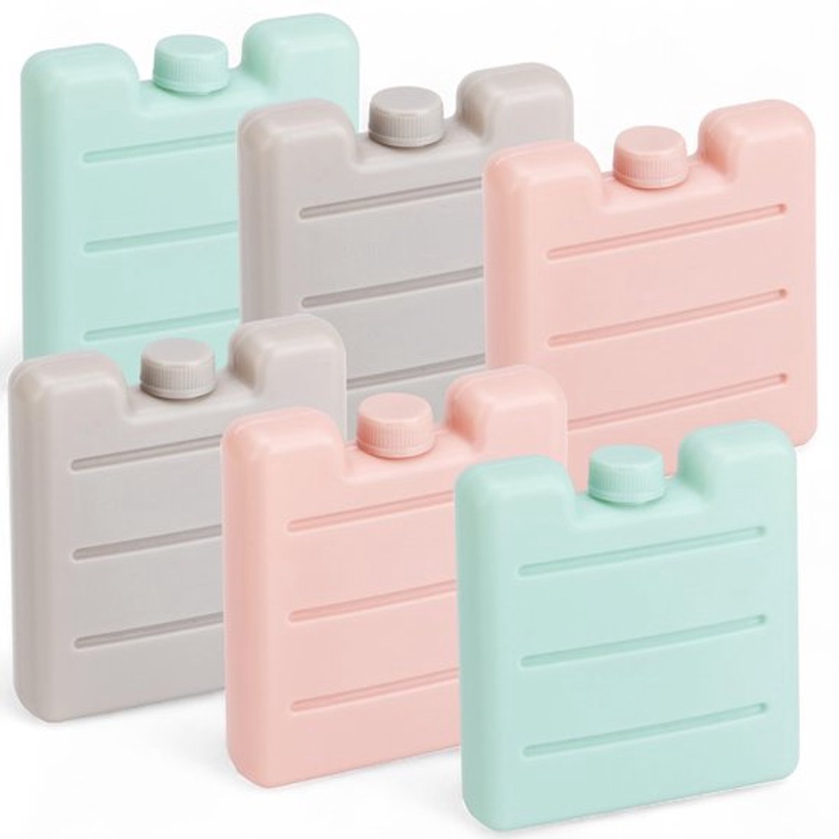 MIJOMA Mini Cooler Set - Herbruikbare Koelelementen voor Koelbox en Lunchtas - Pastelkleuren, Voedselveilig en Compact (12)