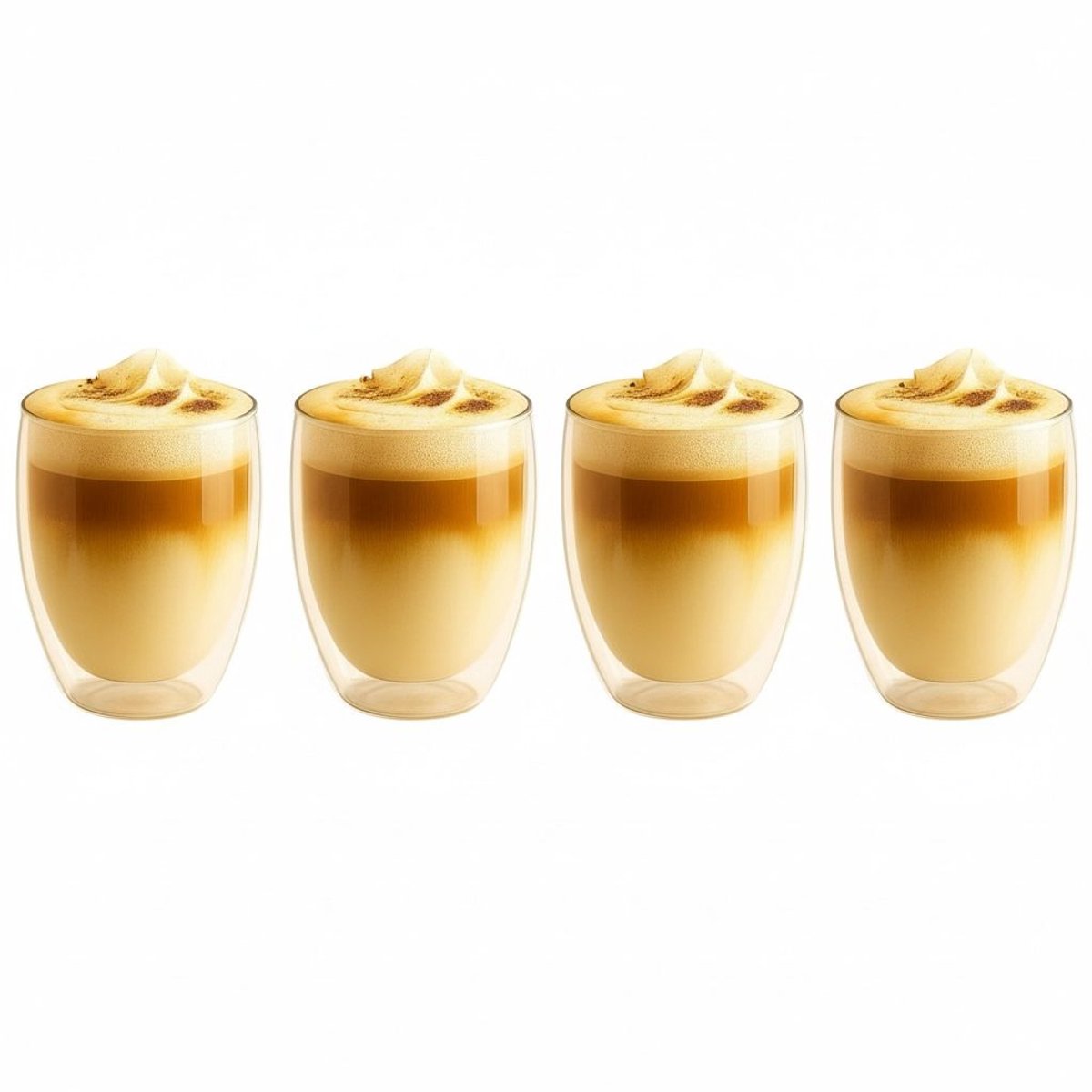 Majestix Dubbelwandige Glazen - Set van 4 - 350 ML - Isolerende Thermoglazen - Latte Macchiato, Cappuccino, Espresso, Koffie, Thee