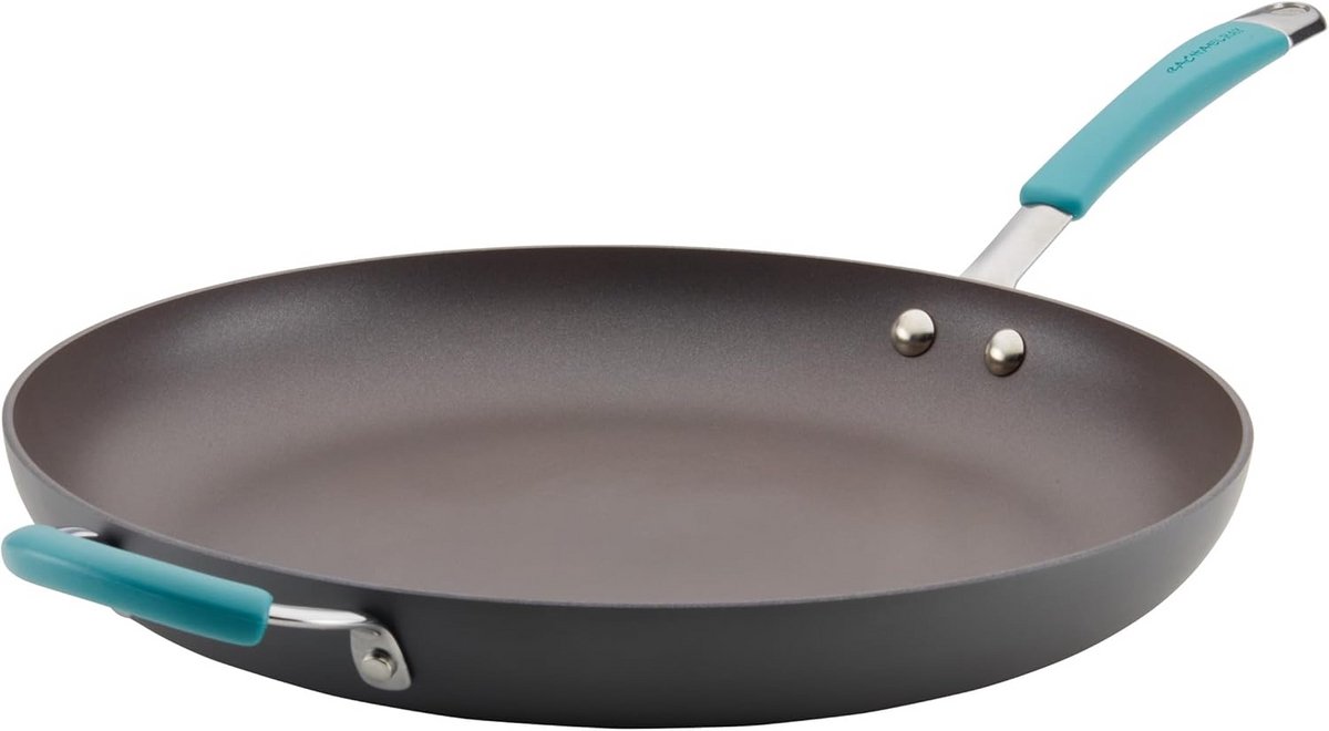 Hard-geanodiseerde anti-aanbakkoekenpan met helper handvat 14 inch