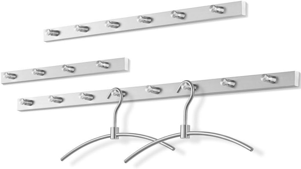 Lange Garderobelift Wandmontage 60 cm Roestvrij Staal