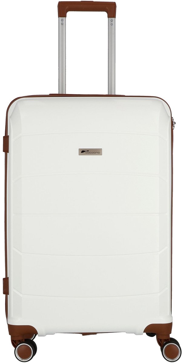 cocoono Graz 4 wielen Trolley M 66 cm - Harde bagage - TSA slot - weiss-braun