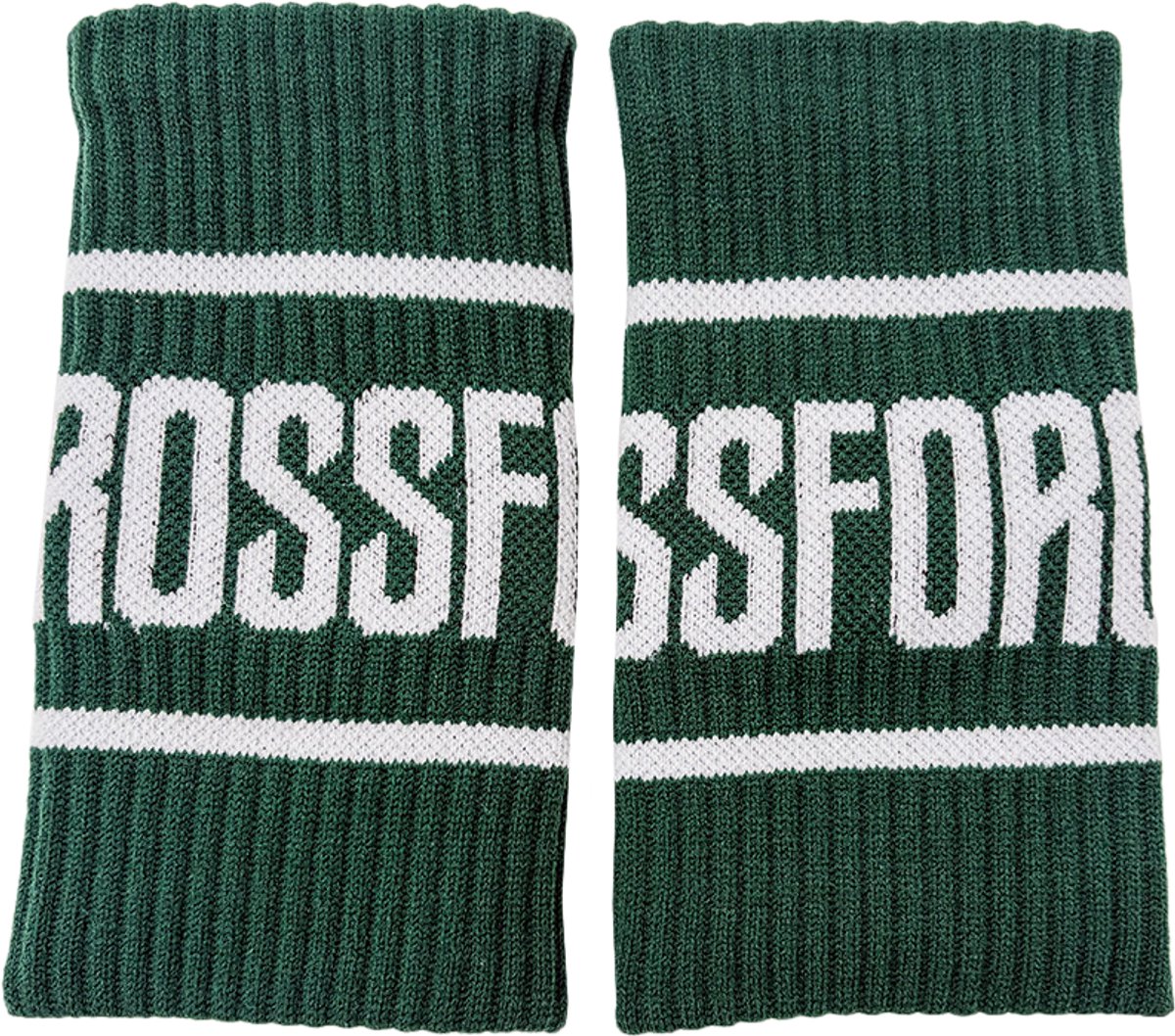 CrossForce 2 Stuks Zweetbanden voor Pols – Polsband – Zweet Wrist Wraps – Unisex Volwassenen - Groen & Wit - Sport - Fitness - CrossFit