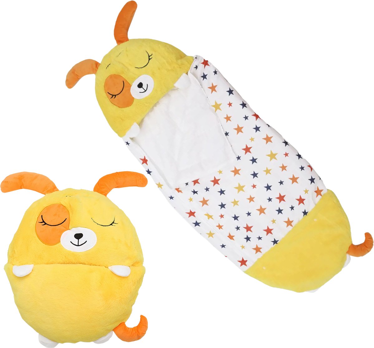 Slaapzak - Slaapzak kind - 2 in 1 - Met kussen - Geschikt tot 100 cm - Maat S - Kinderslaapzak Hond
