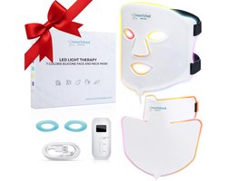 LED Lichttherapie Masker Gezicht & Hals - Huidverjonging met 7 Kleuren Rood & Blauw Licht