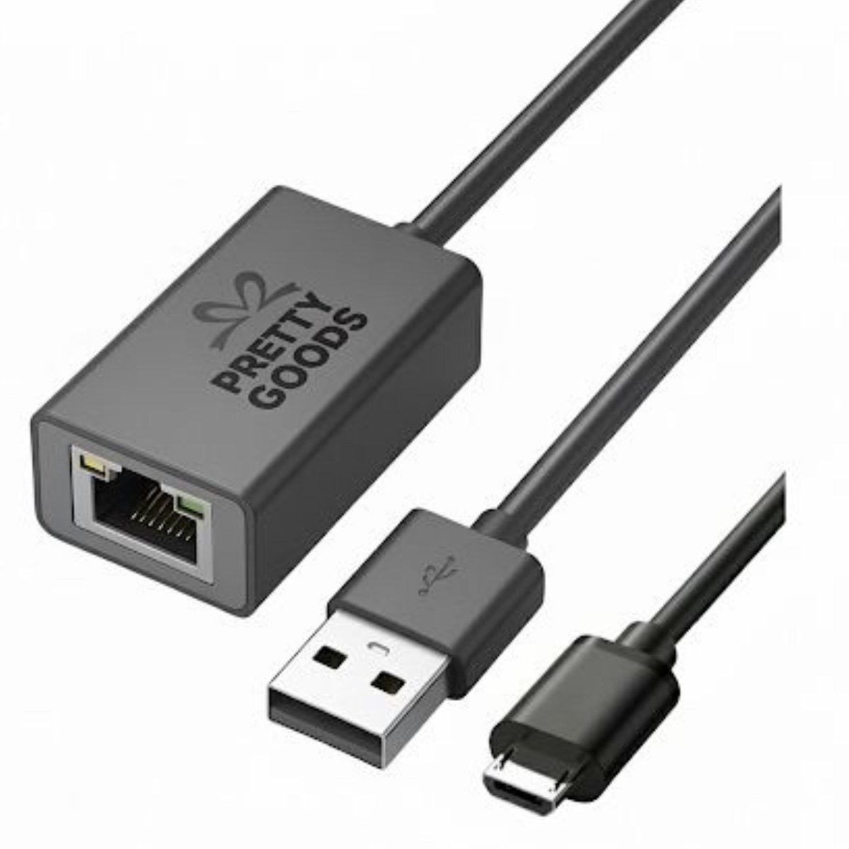 USB 2.0 Micro-B Ethernet Adapter voor video streaming apparaten - Geschikt voor USB naar RJ45-kabel voor Fire TV Stick, Google Home mini - 100Mbps ethernet Speed
