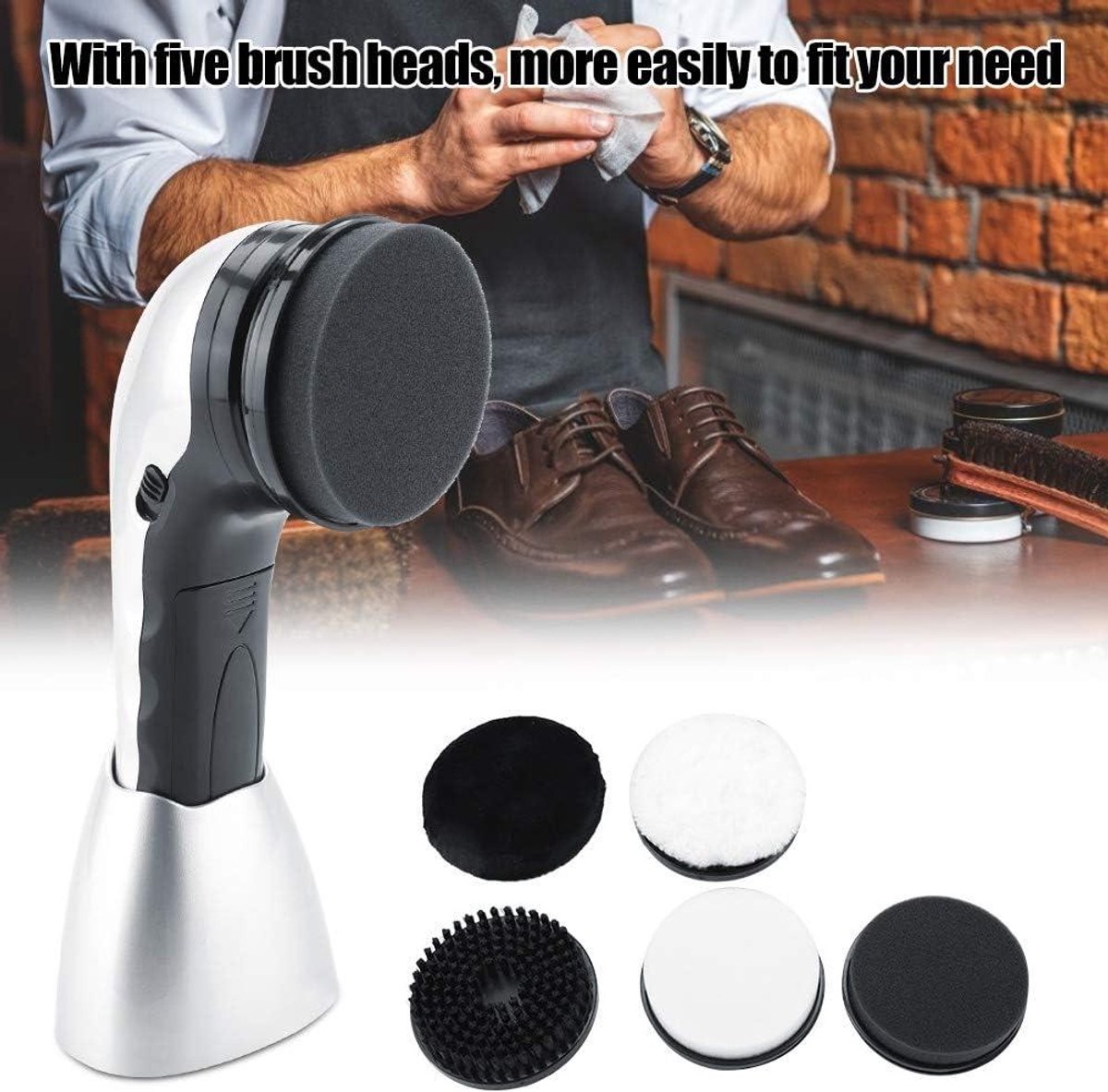 Cosensi Elektrische Schuhbürsten Schuhputzmaschine Schuh Polierer Schuhpflege Bürste tragbar Schuhcreme Maschine Reinigungsbürste Kit Schuhe Taschen Sofa Leder Pflege Any