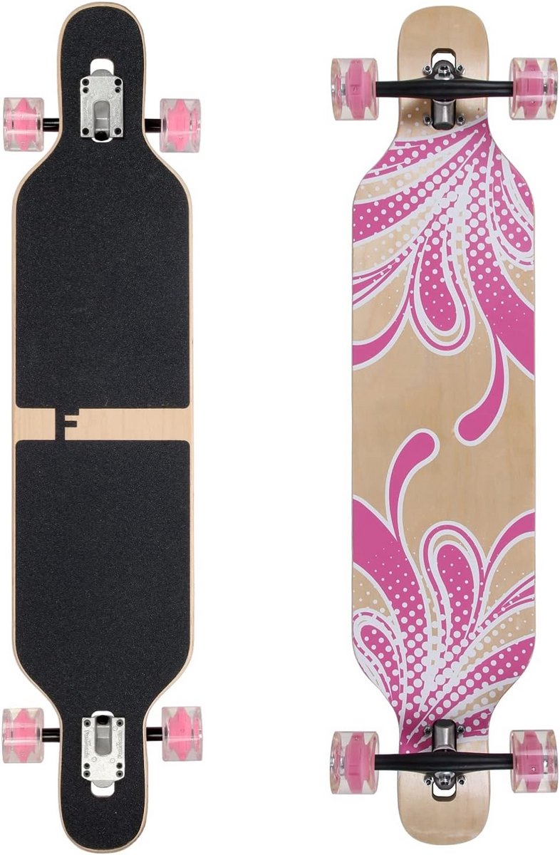 Complete Drop Through Longboard Cruiser 106cm met Flex Keuze en Speed Lagers Beige