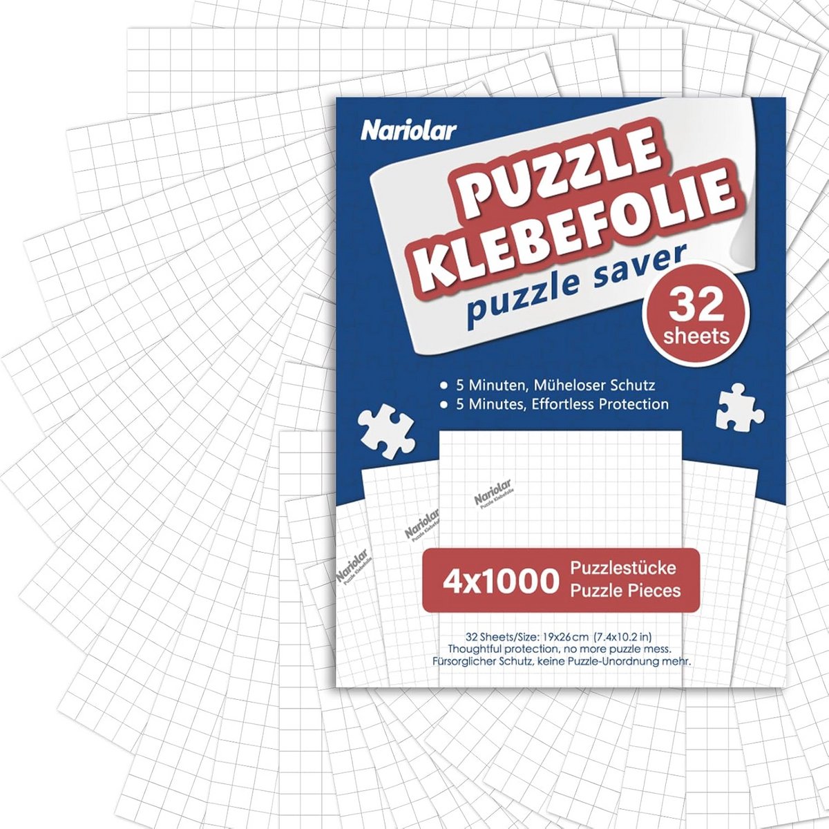 Puzzellijm XL Set voor 4 Puzzels tot 4000 Stukjes - Inclusief 32 Porties Puzzelfolie