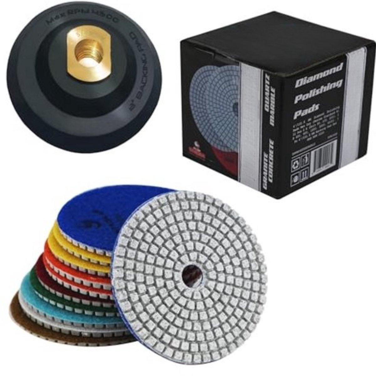 Diamant Polijsten Pads 4 Inch Set voor Graniet, Quartz, Beton en Marmer