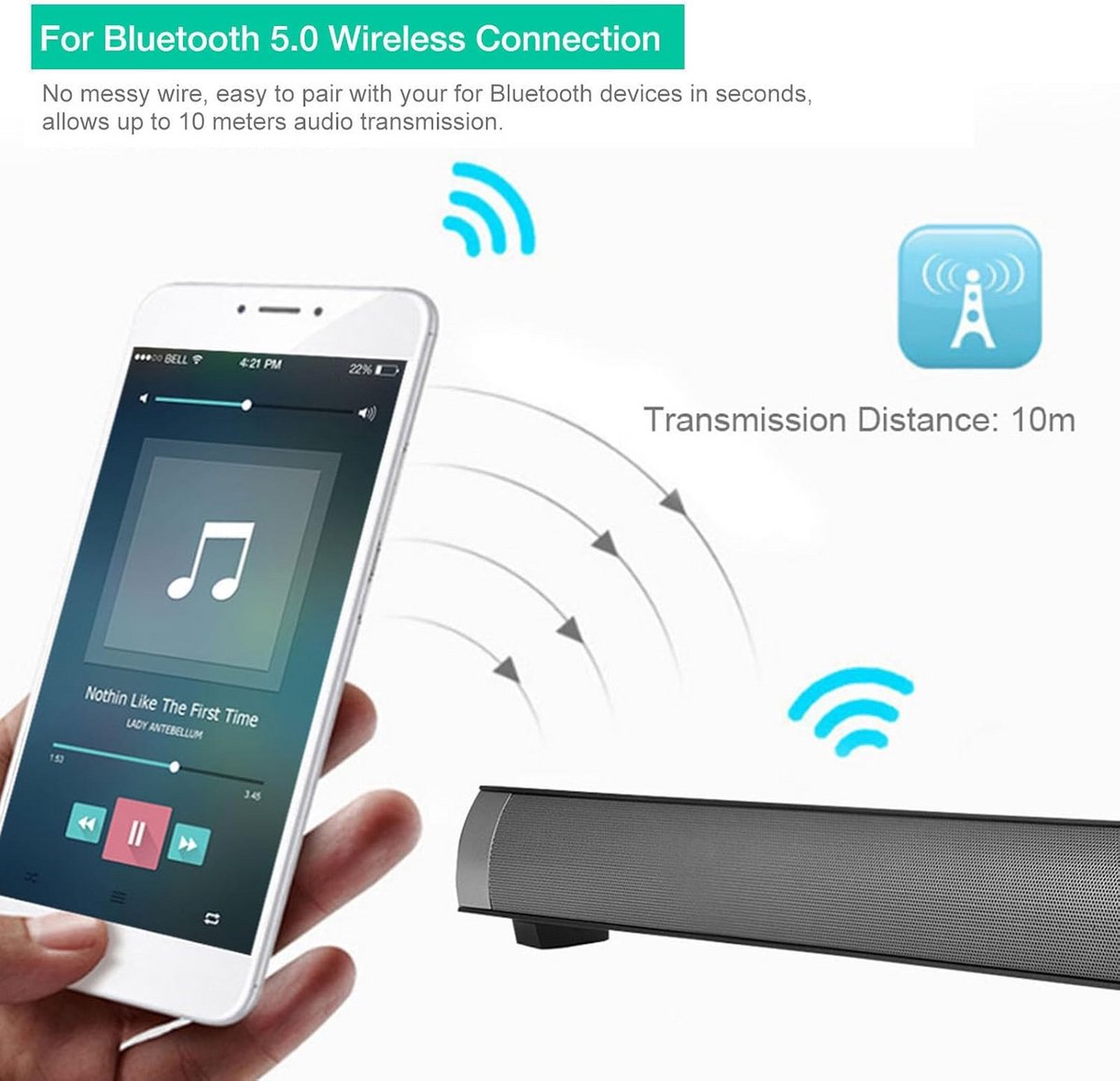 Draadloze Soundbar met Diepe Bas voor Thuisbioscoop - afbeelding 3