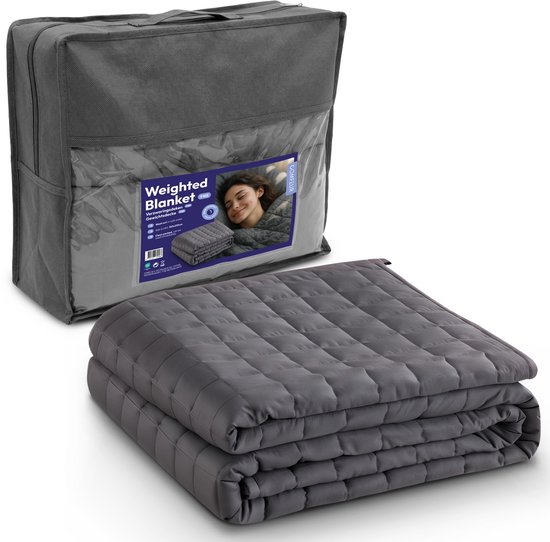 Recalma Couverture lestée 9,1 kg 152 x 203 cm - Weighted Blanket - Couverture lestée - Couverture lestée - Couverture lestée - 4 saisons - Répartition de la pression du verre - Grijs
