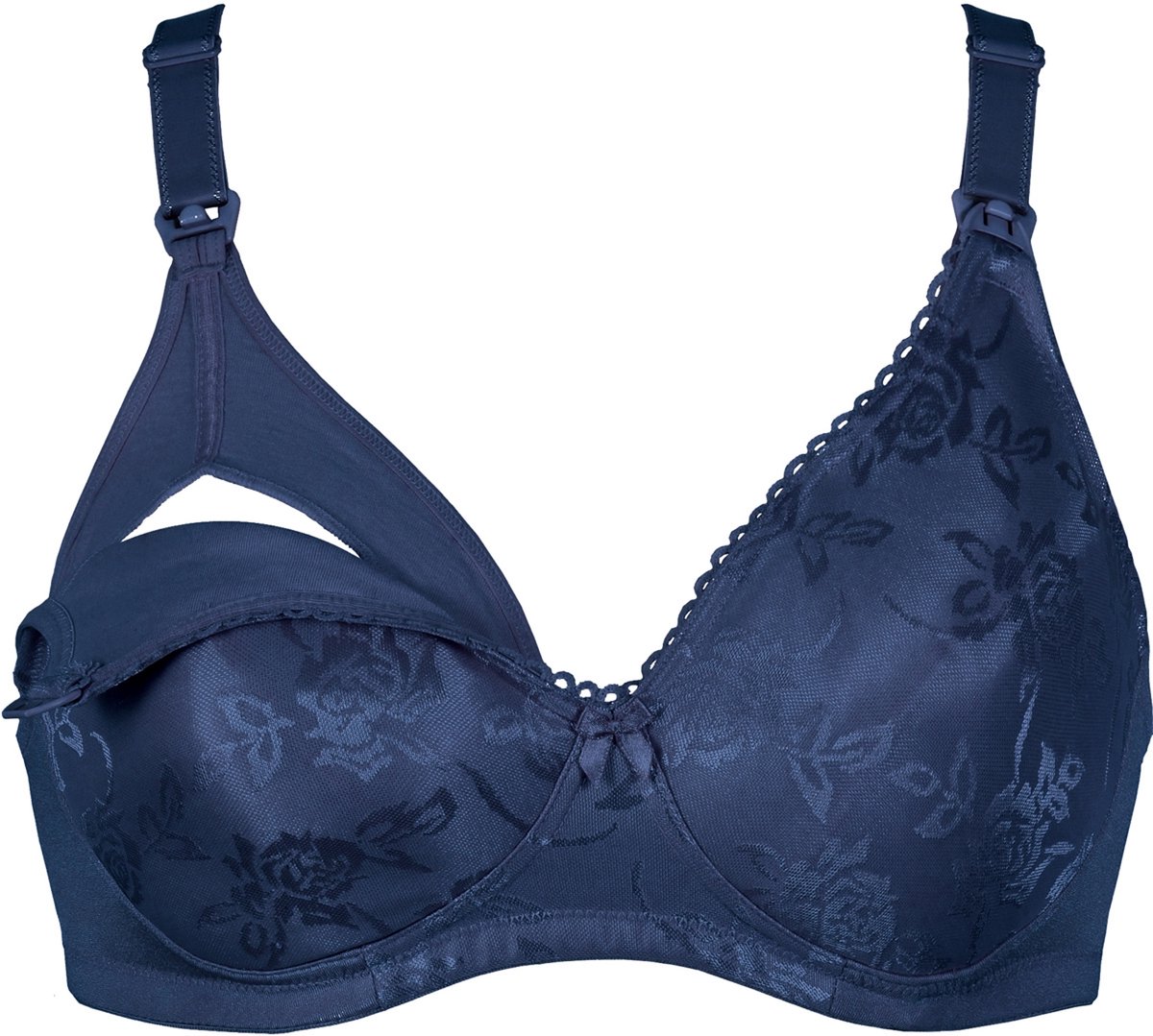 Naturana Voedingsbh met bloemenpatroon - 5523 - Navy