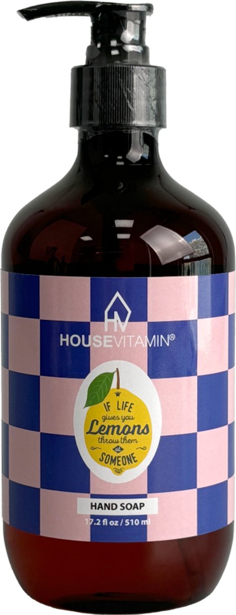 Housevitamin Vegan Handzeep 500 ml – Hydraterende Natuurlijke Handzeep – Citroen Bergamot Basilicum – Luxe Handverzorging – Cadeautip