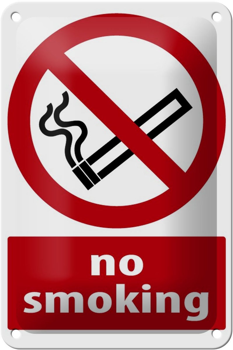 Blechschild Warnschild 12x18cm No Smoking