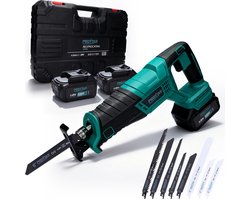 ProXtar Accu Reciprozaag – Elektrische Zaagmachine - Incl. 2 4000 mAh Accu’s – Voor Hout, Metaal & Kunststof – Inclusief 8 zaagbladen