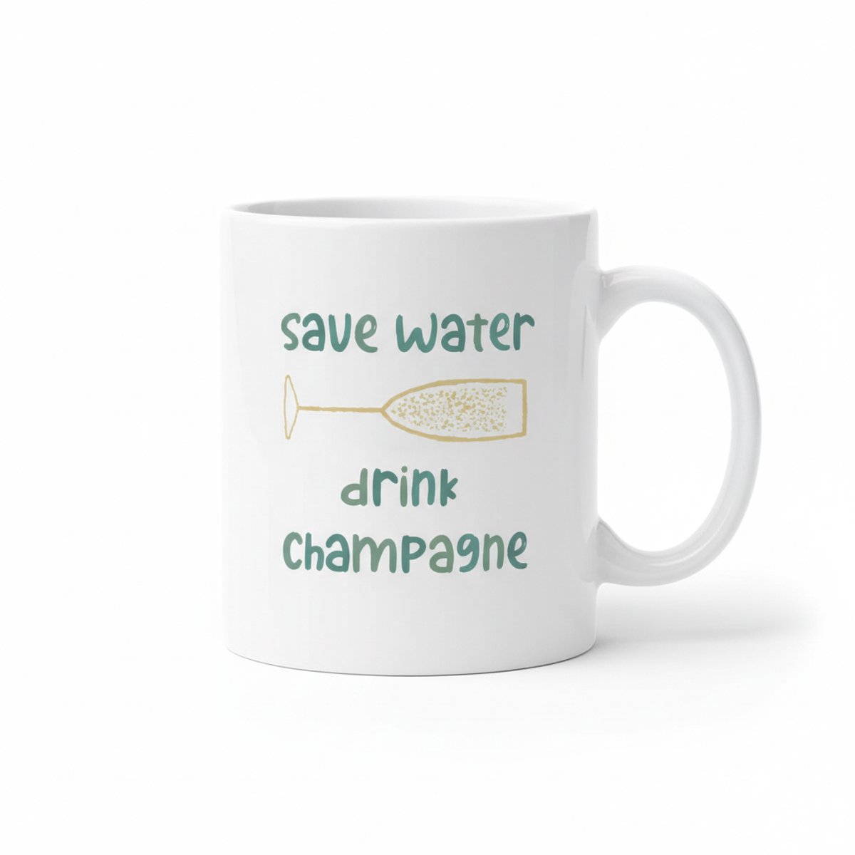 Save Water, Drink Champagne – Grappige Feest Quote Koffiemok 330 ml